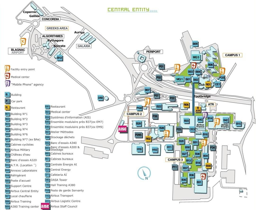 mapa ng airbus Toulouse