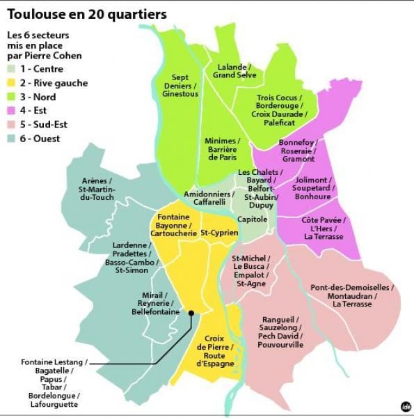 mapa ng Toulouse arrondissement