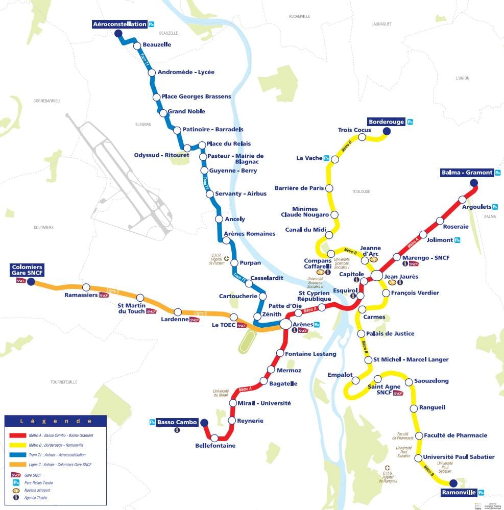 mapa ng Toulouse bagon