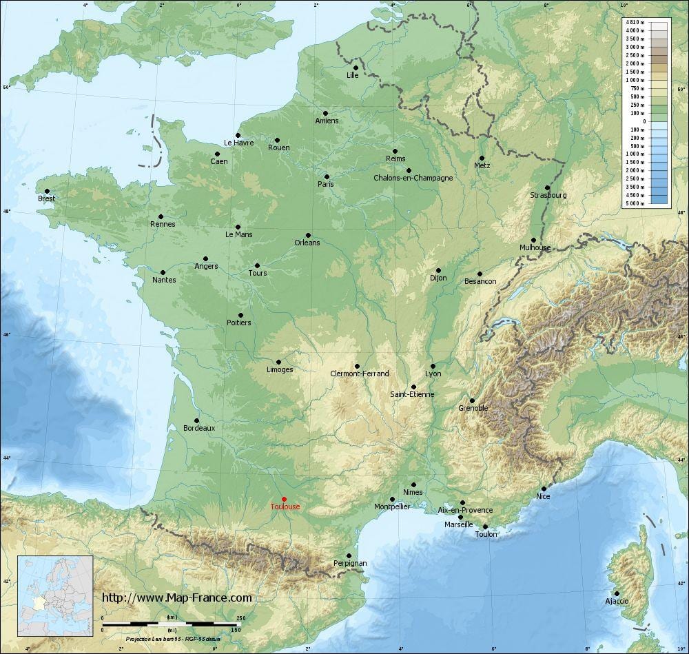 geographic mapa ng Toulouse