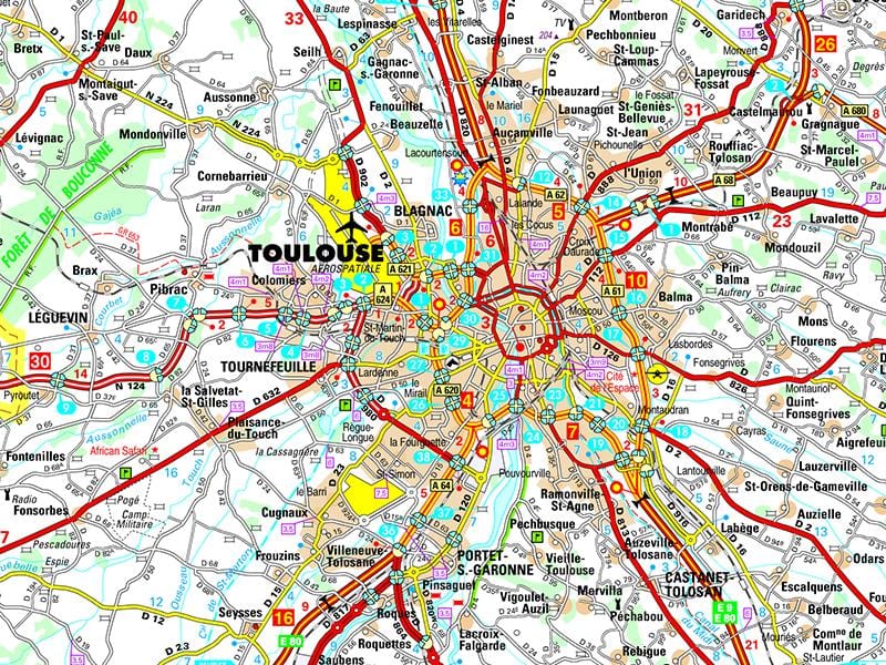mapa ng Toulouse kalsada