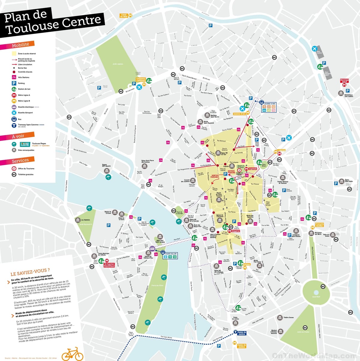 mapa ng mga lugar sa Toulouse