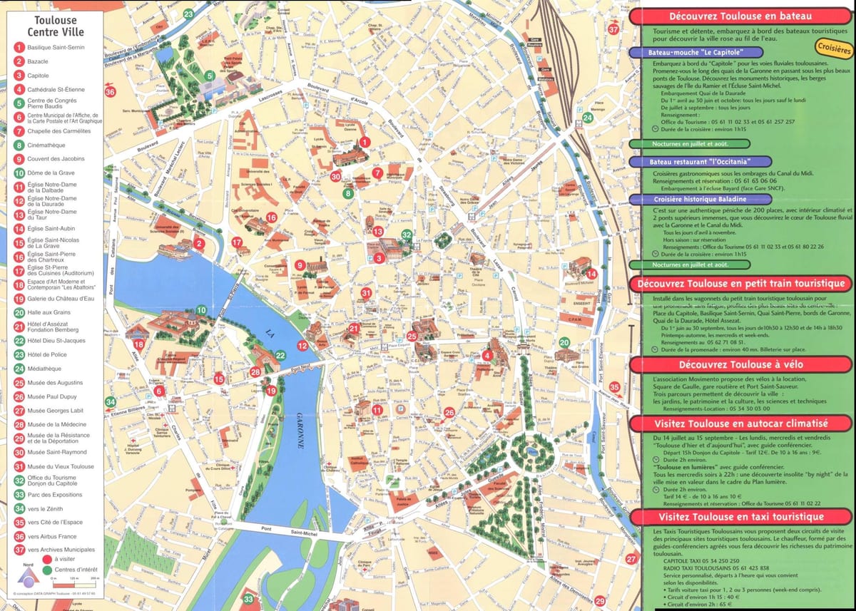 mapa ng Toulouse city