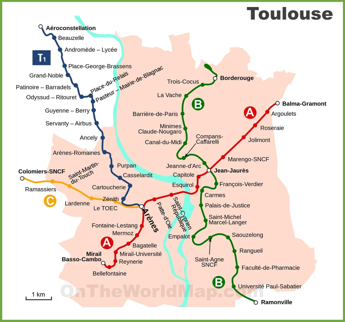 Toulouse sa ilalim ng lupa mapa