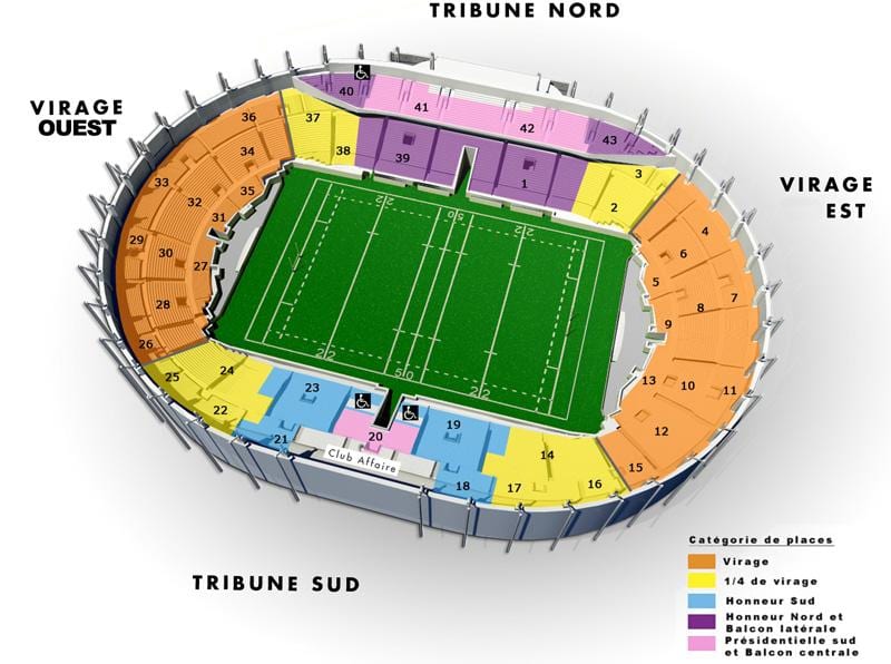 mapa ng Toulouse stadium