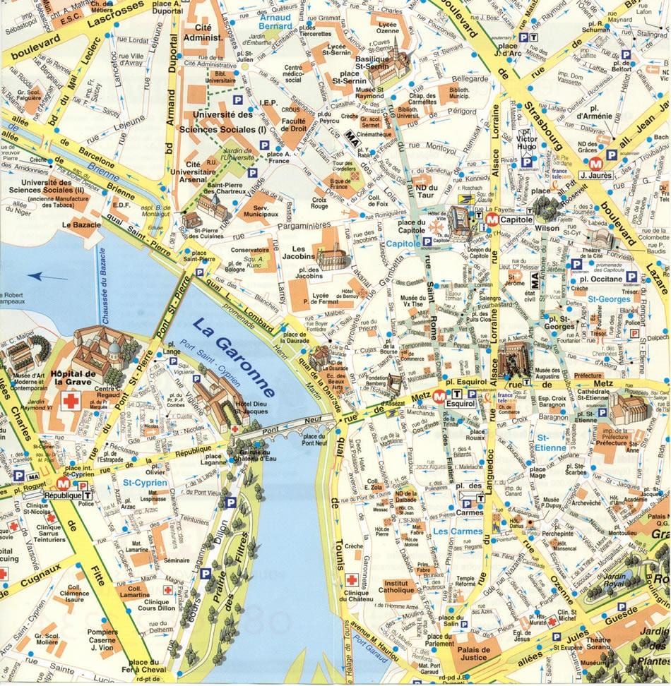 mapa ng Toulouse suburb